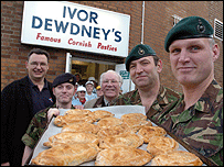 Royal Marines with Ivor Dewdney Pasties